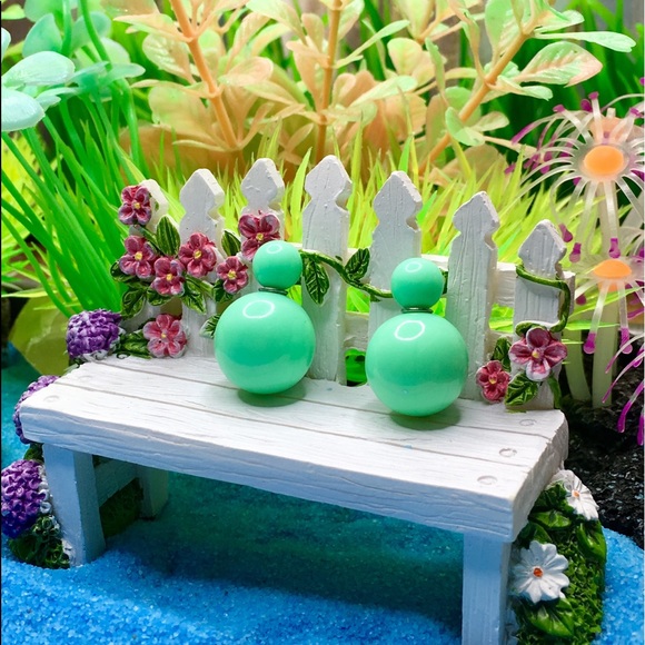 Minty Green Candy Double Stud Earrings - Picture 3 of 7